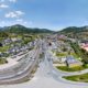 360° Panorama Luftaufnahme über Wattwil im Toggenburg